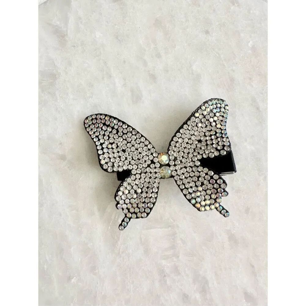 Sparkly rhinestone butterfly hair clip